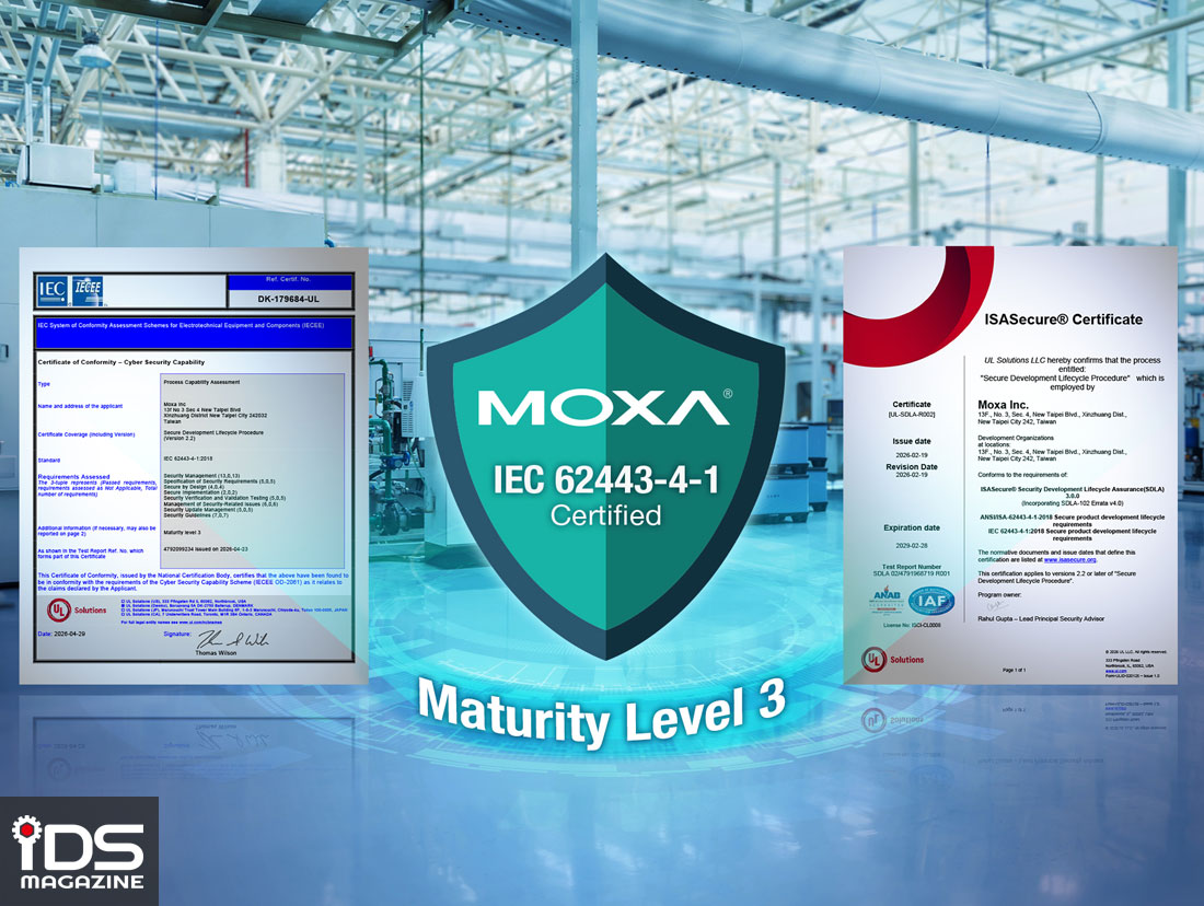智慧製造-Moxa 榮獲 IEC 62443-4-1 ML3 雙重認證，樹立關鍵基礎設施安全新標竿
